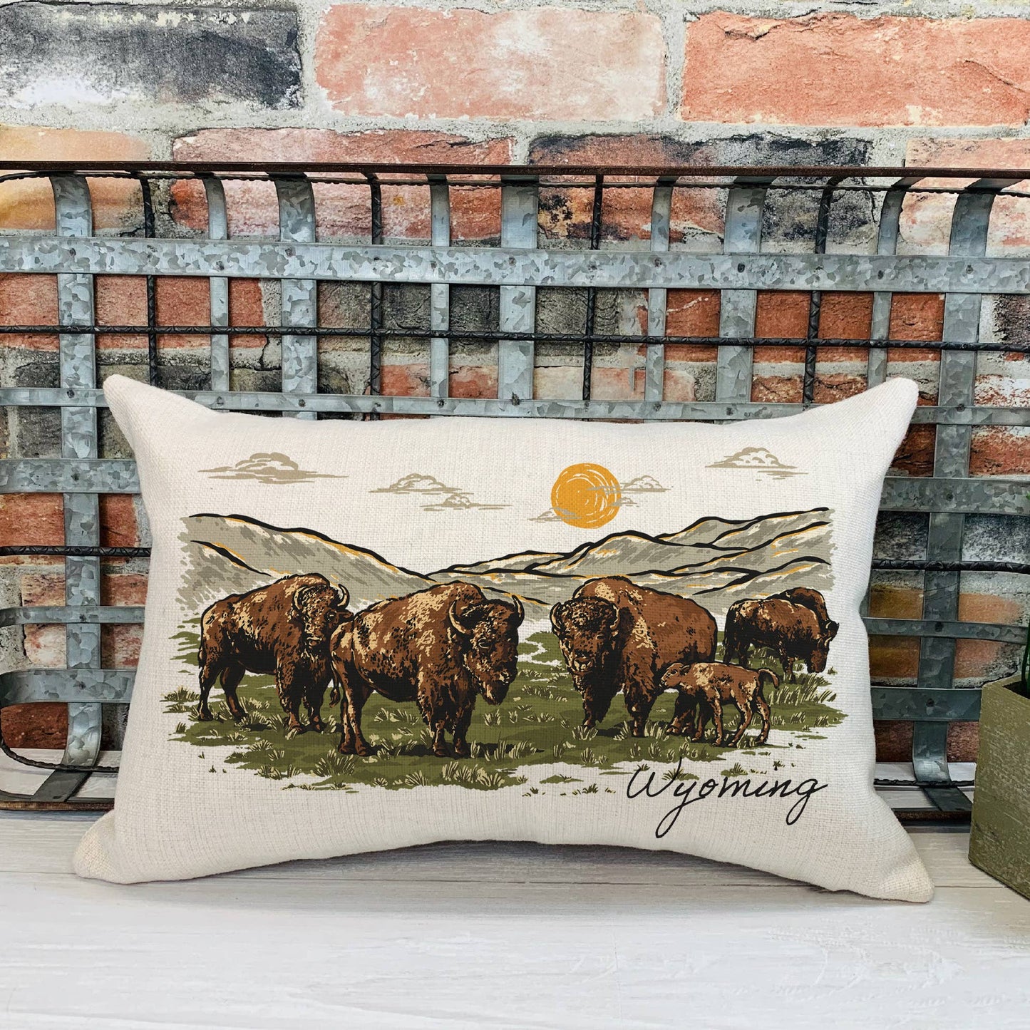 Bison Herd Pillow