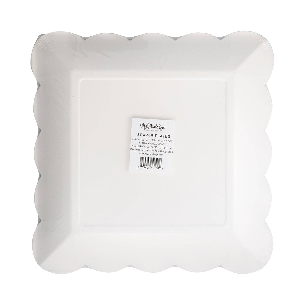 Plaid & Ric Rac Plate 8 ct