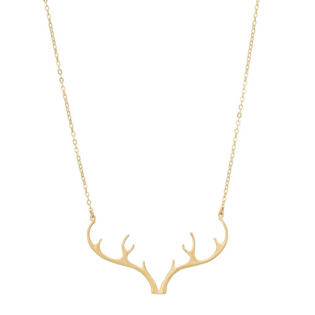 Gold Plate - Antler Necklace