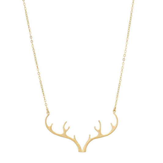 Gold Plate - Antler Necklace