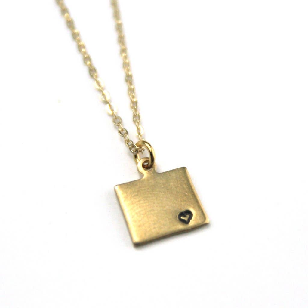 Wyoming - Custom State Heart Necklace