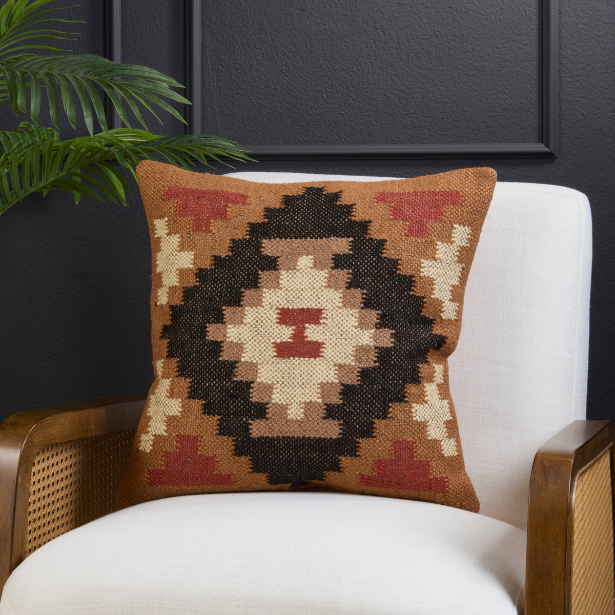 Southwestern Jute Wool Throw Pillow