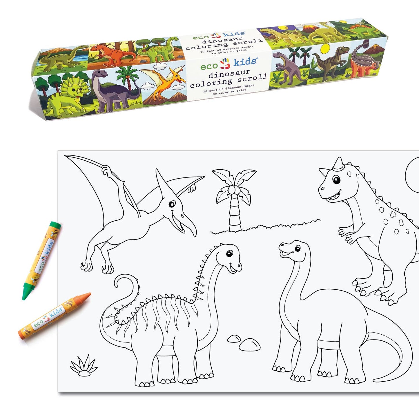 Dinosaur coloring scroll