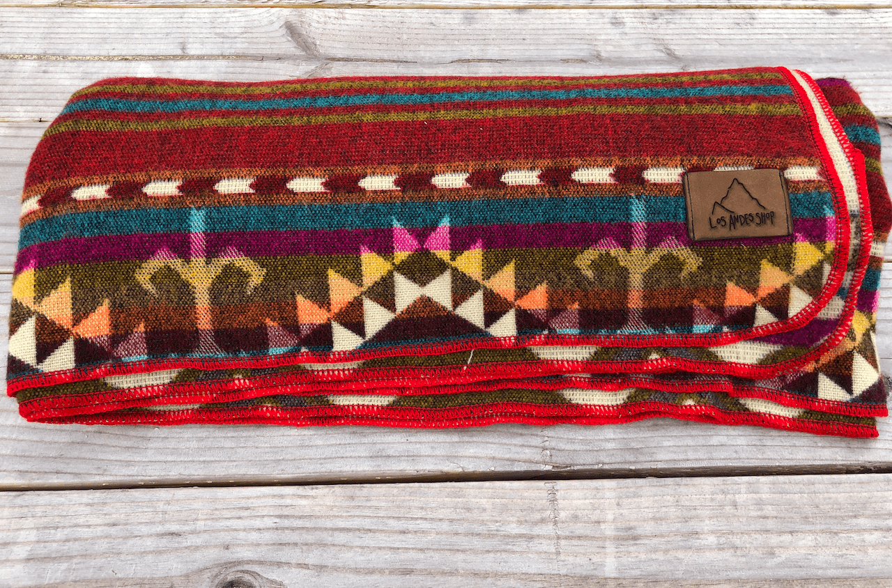 Red and Turquoise Southwestern Blanket