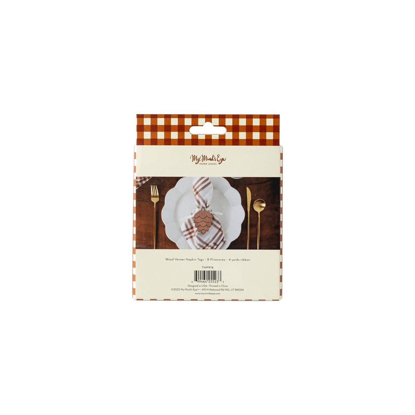 Harvest Wooden Pine Cone Napkin Tags