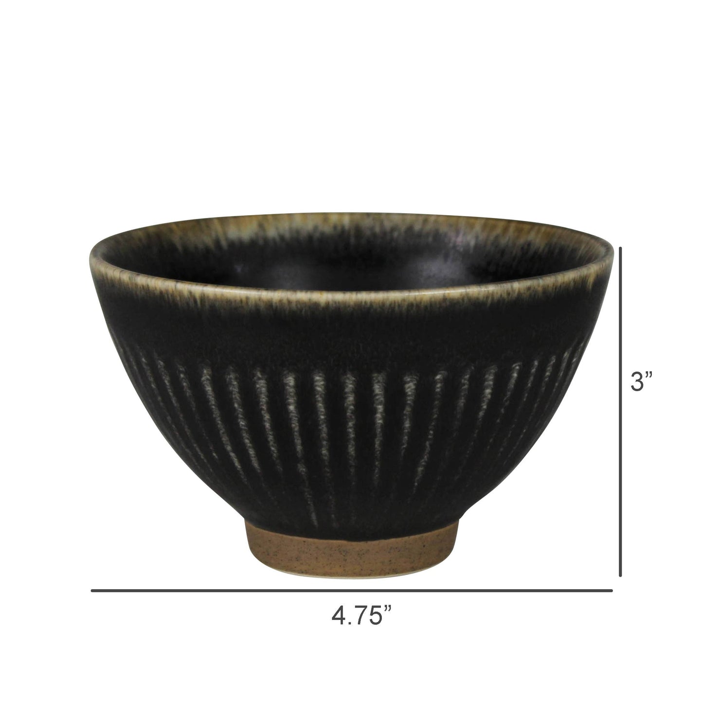 Ribbed Bowl, Ceramic, Black