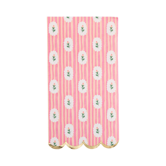 Striped Floral Dinner Napkin
