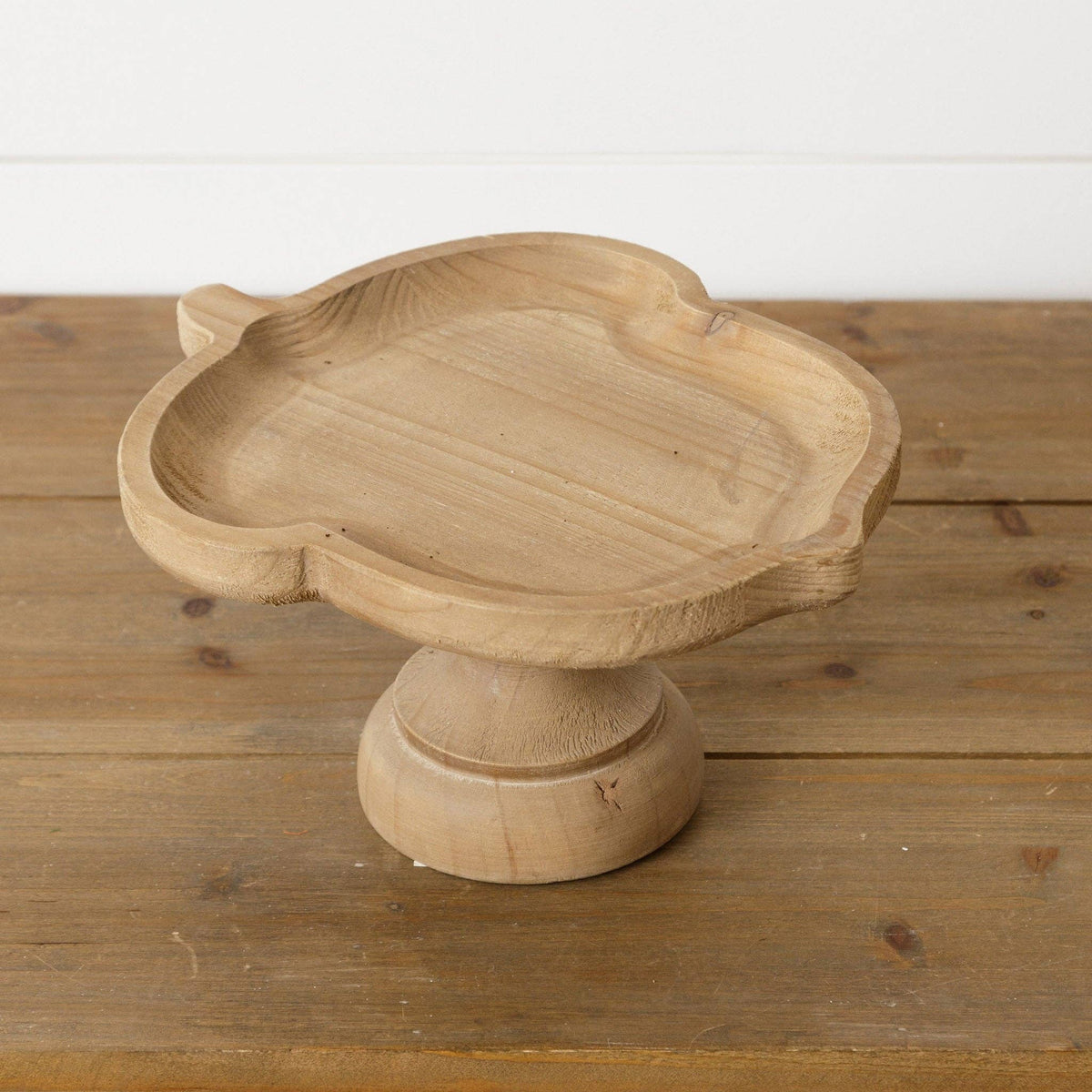 Wood Acorn Pedestal Tray