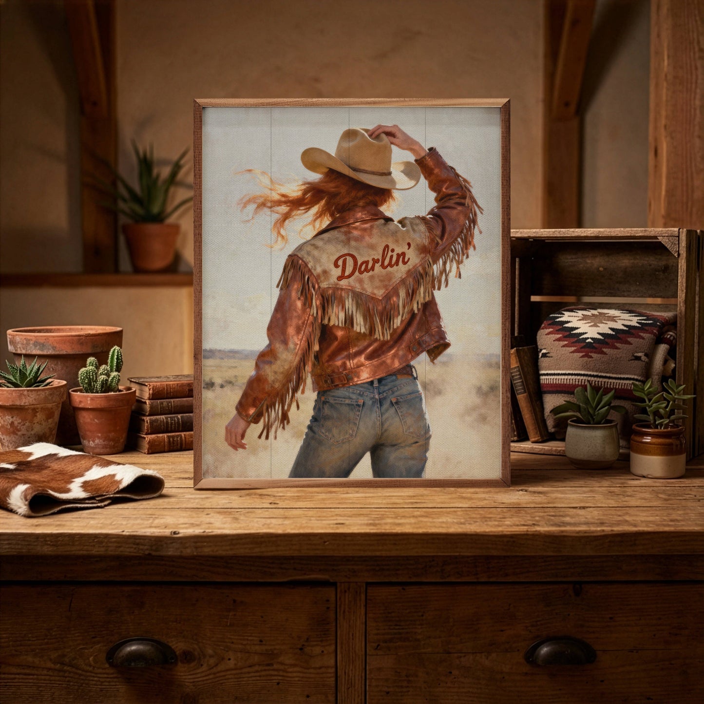 Western Woman Darlin' Plank Art