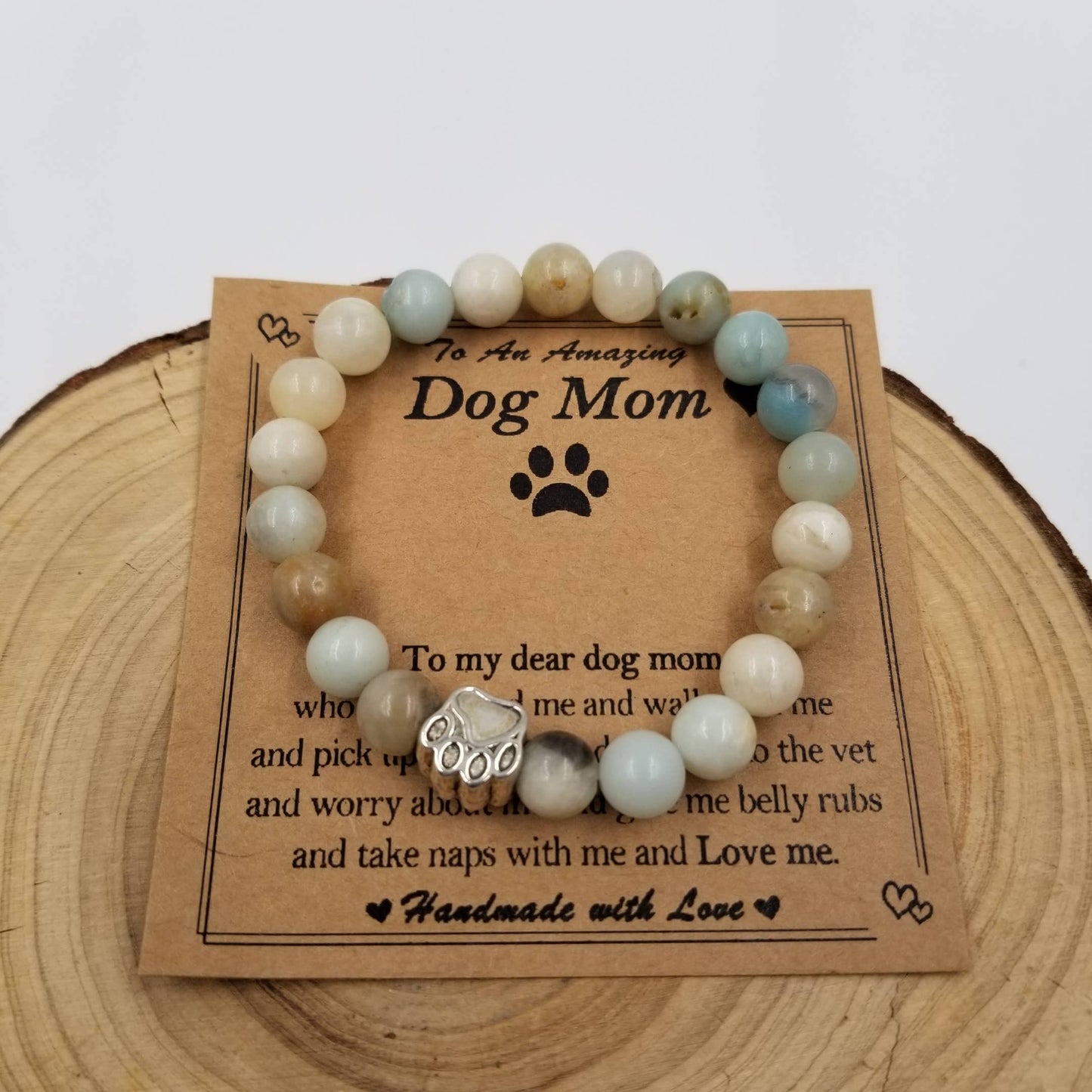 Natural Stone Dog Mom Bracelet