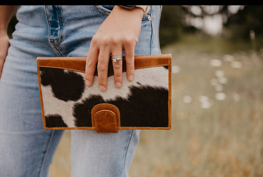 Cowhide clutch wallet