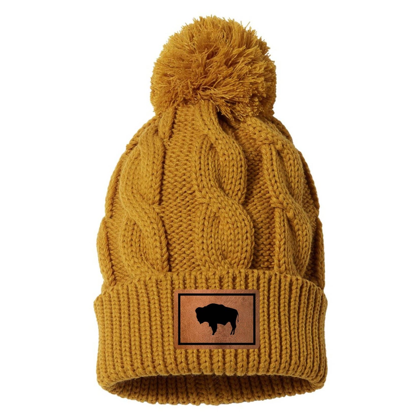 Wyoming Leather Patch Beanie