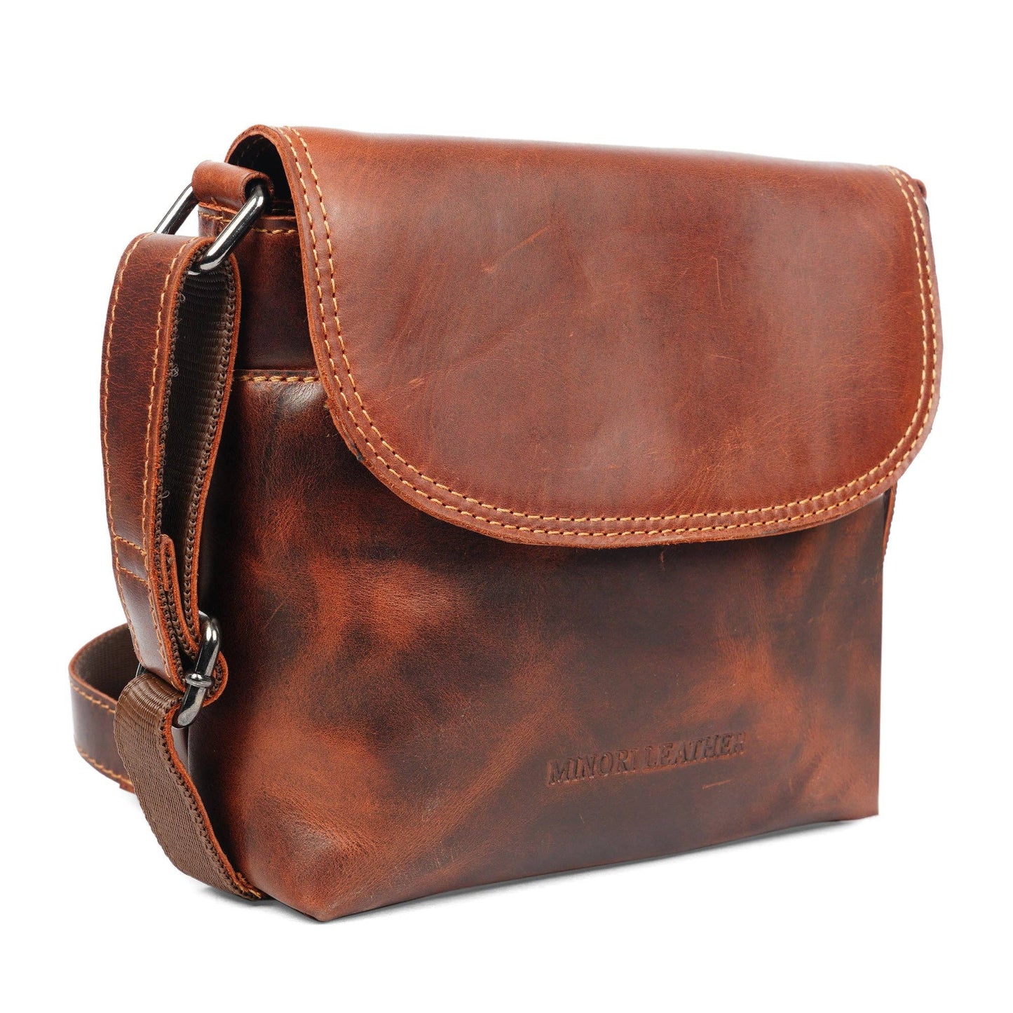 Metro Leather Crossbody Bag in Chestnut