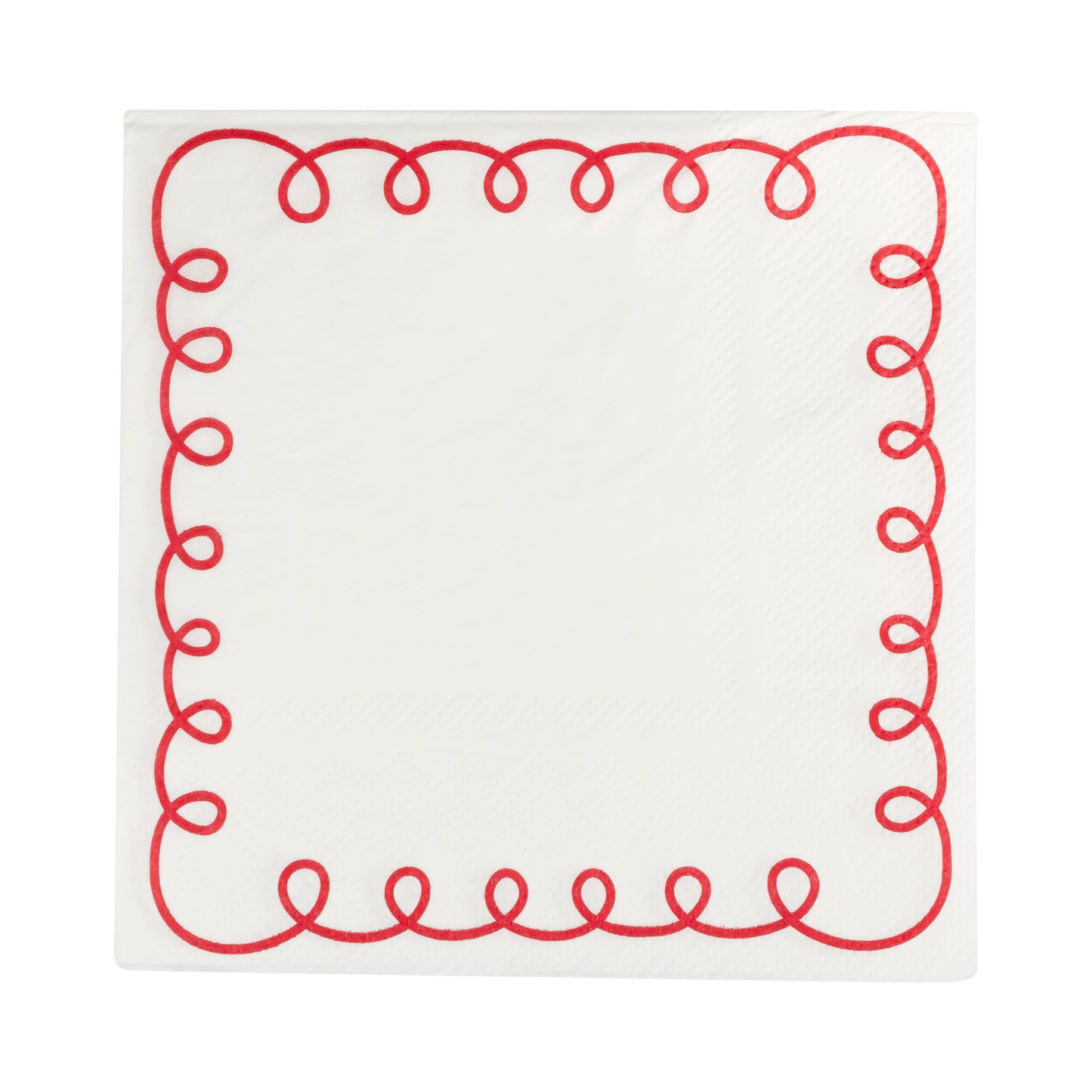 Red and Cream Scallop Border Napkin