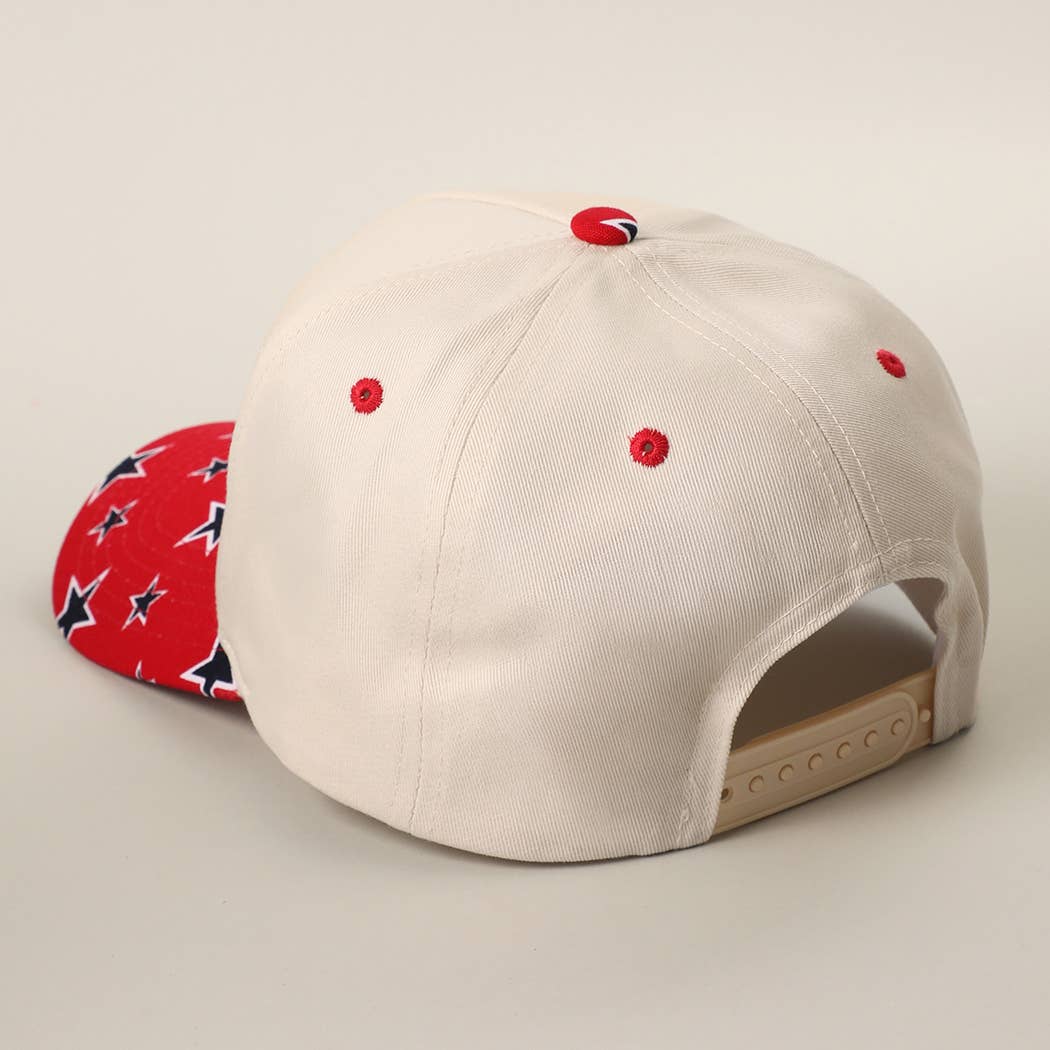 Land Of The Free Embroidered Patch Star Print Trucker Hat