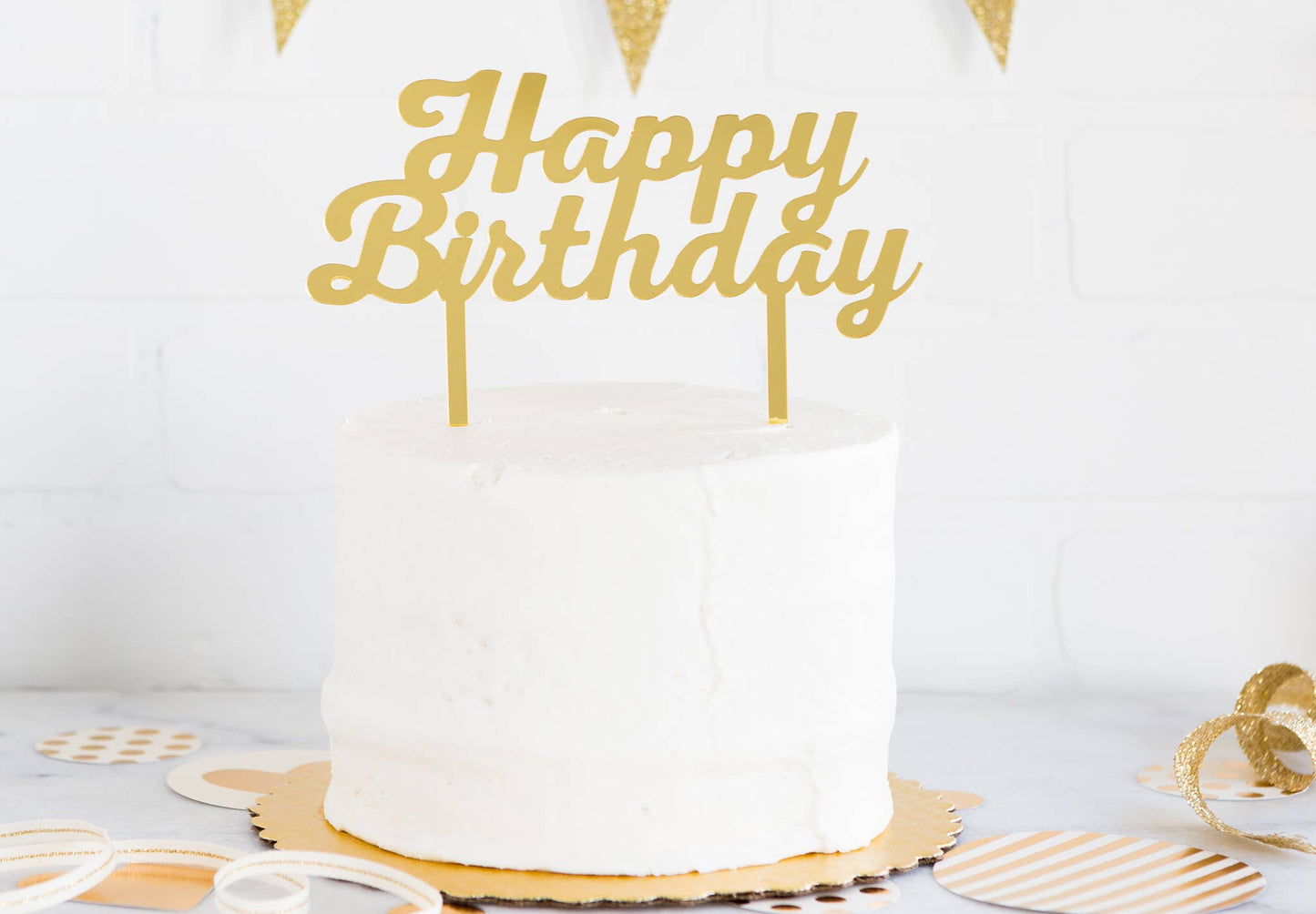 Basic Happy Birthday 
 Cake Topper
