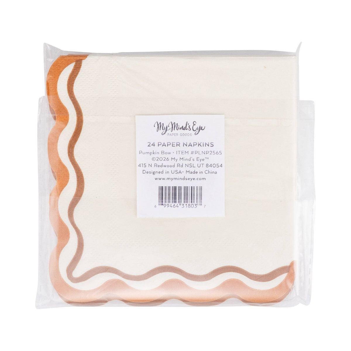 PUMPKIN BOW COCKTAIL NAPKIN