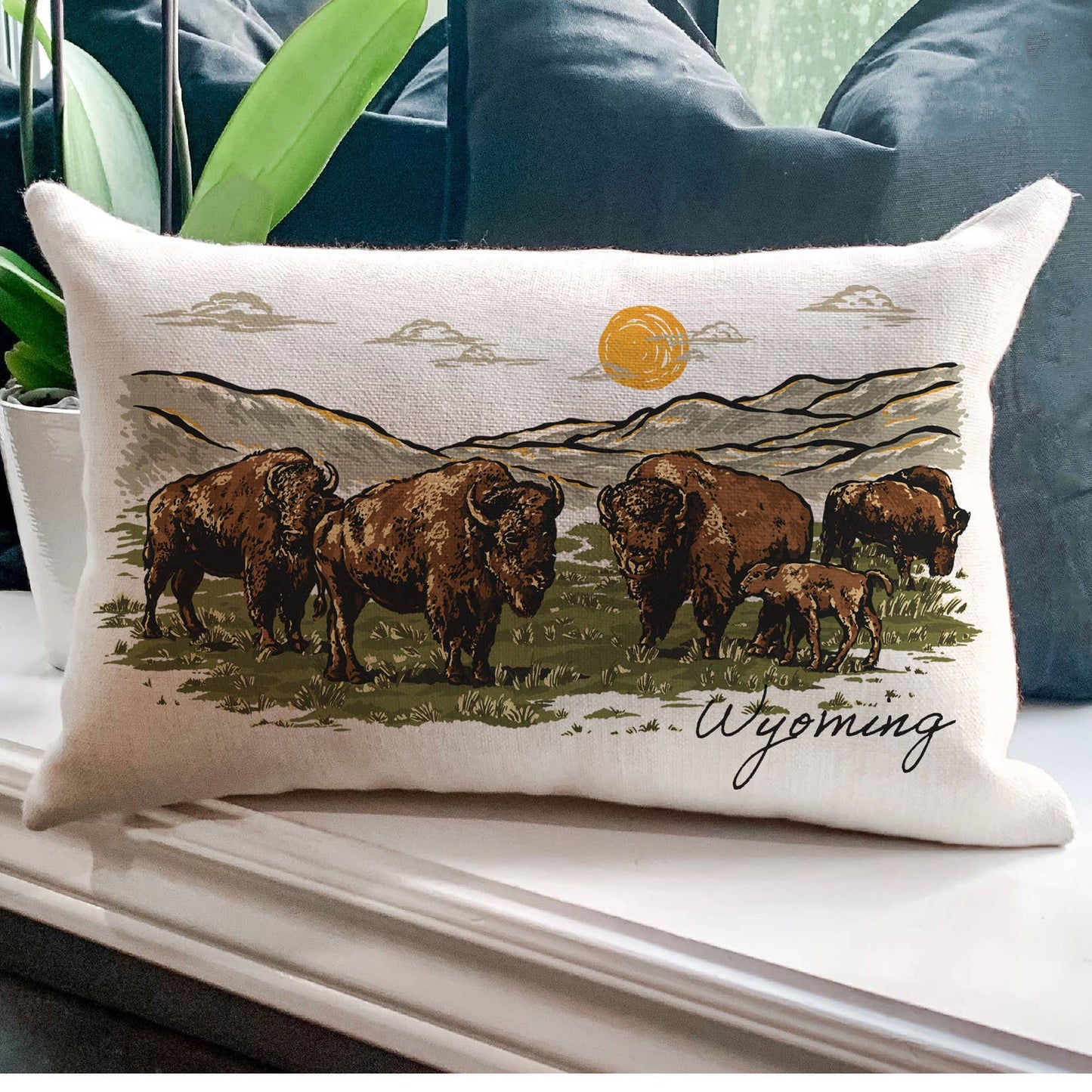 Bison Herd Pillow