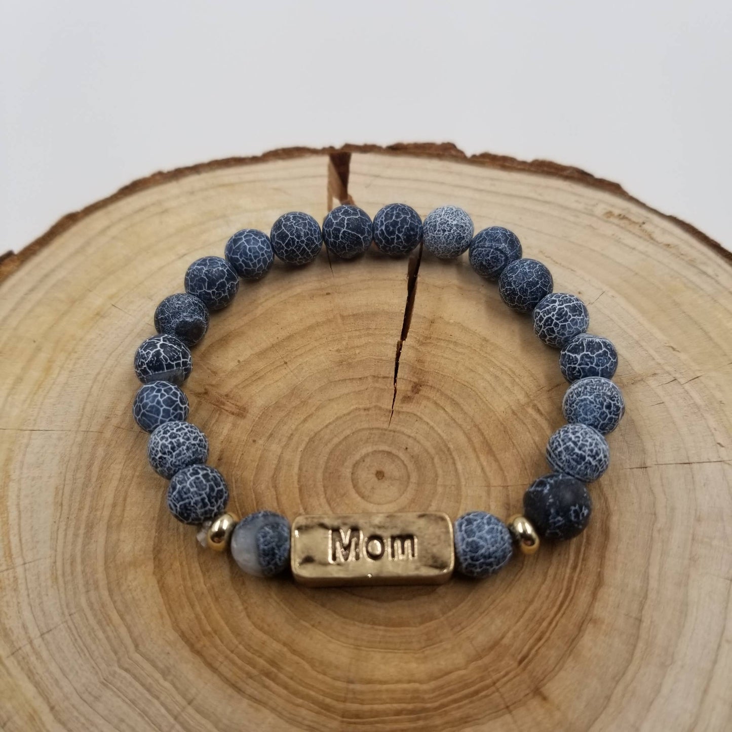 Stone Bracelet With MOM Label