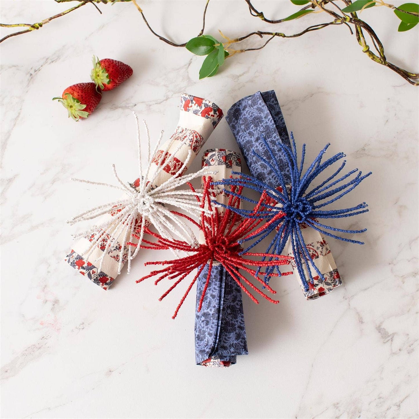 Americana Fireworks Napkin Ties
