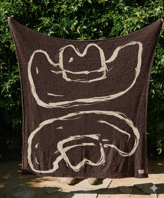 Howdy Plush Blanket - Brown