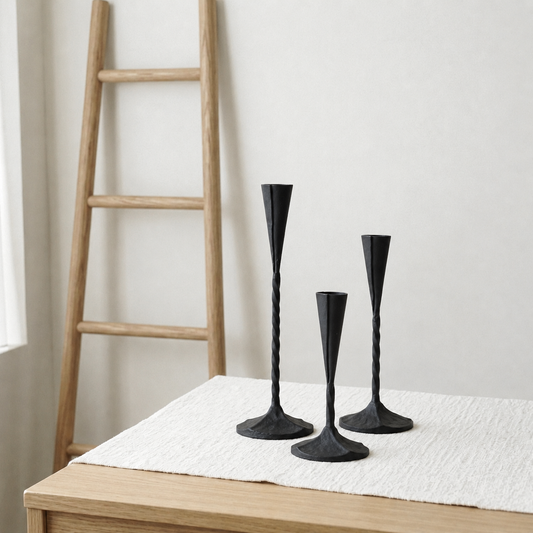 Black Twist Candle Holders