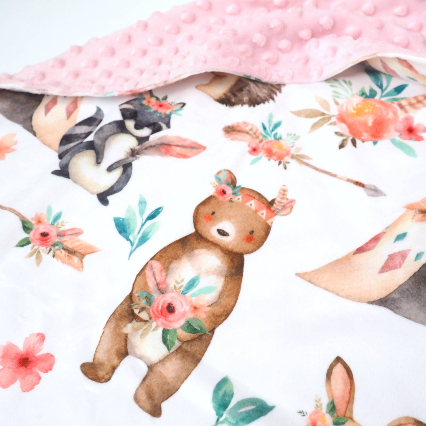 Baby & Toddler Minky - Woodland Tribe Pink