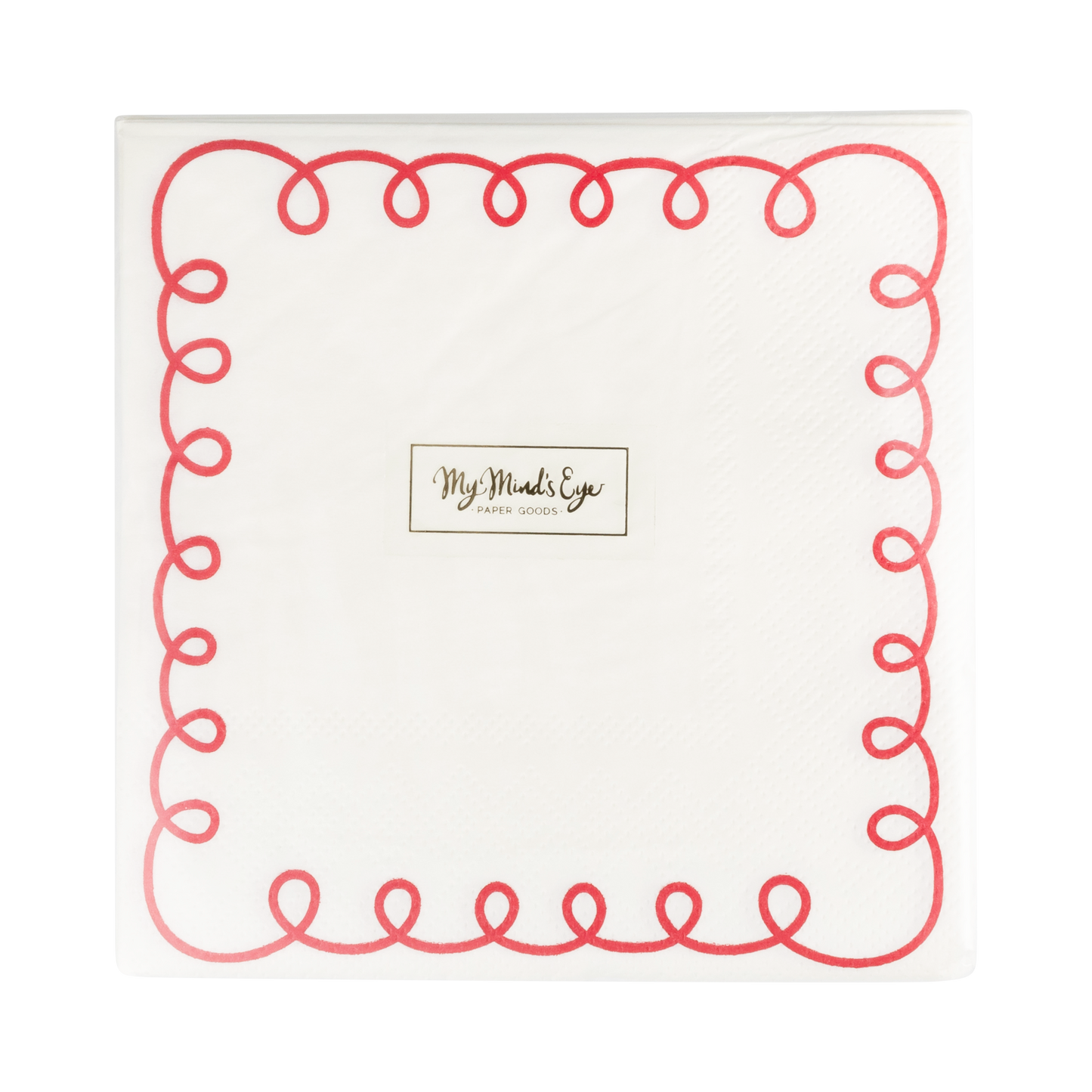 Red and Cream Scallop Border Napkin