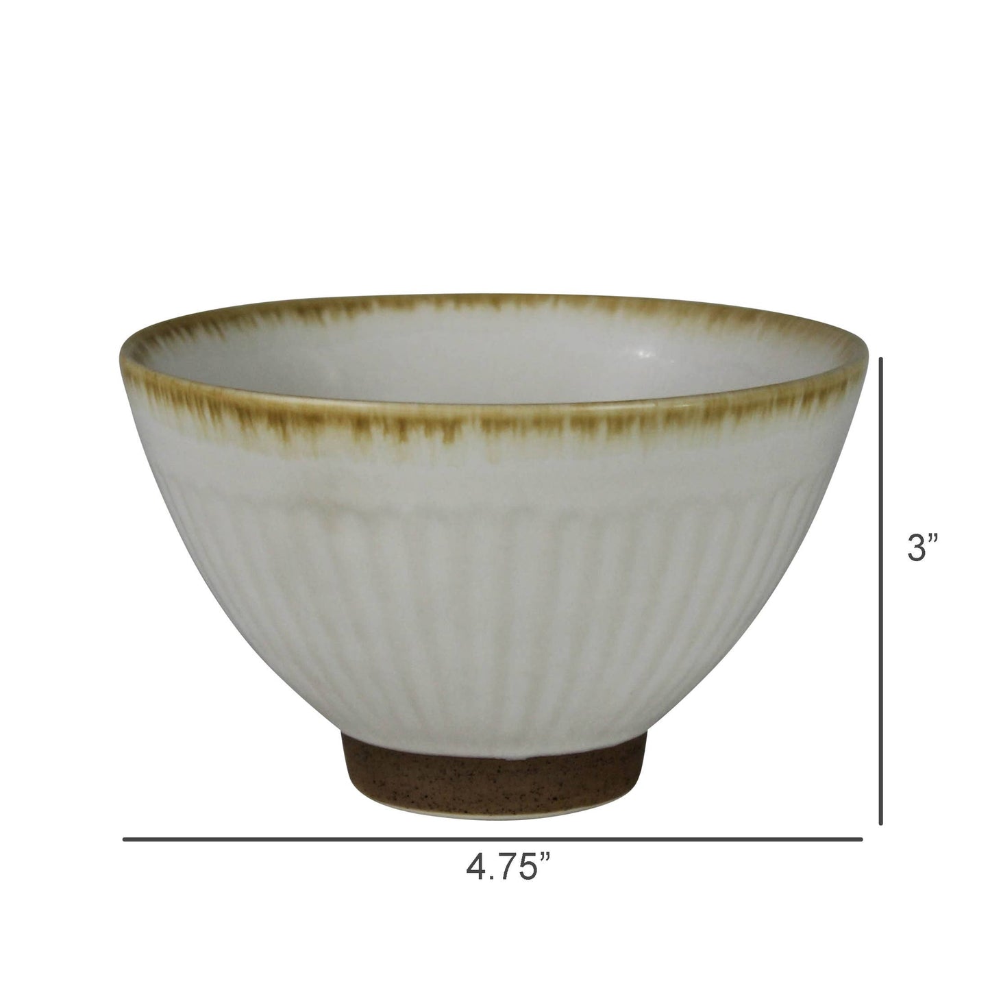 Ribbed Bowl, Ceramic, White