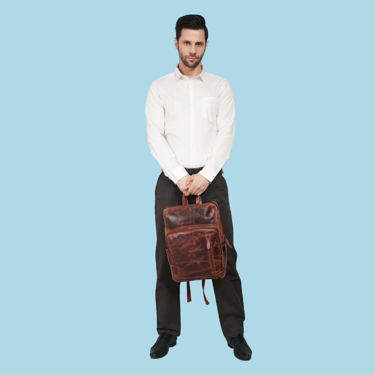Oslo Leather Laptop Backpack 15.6"