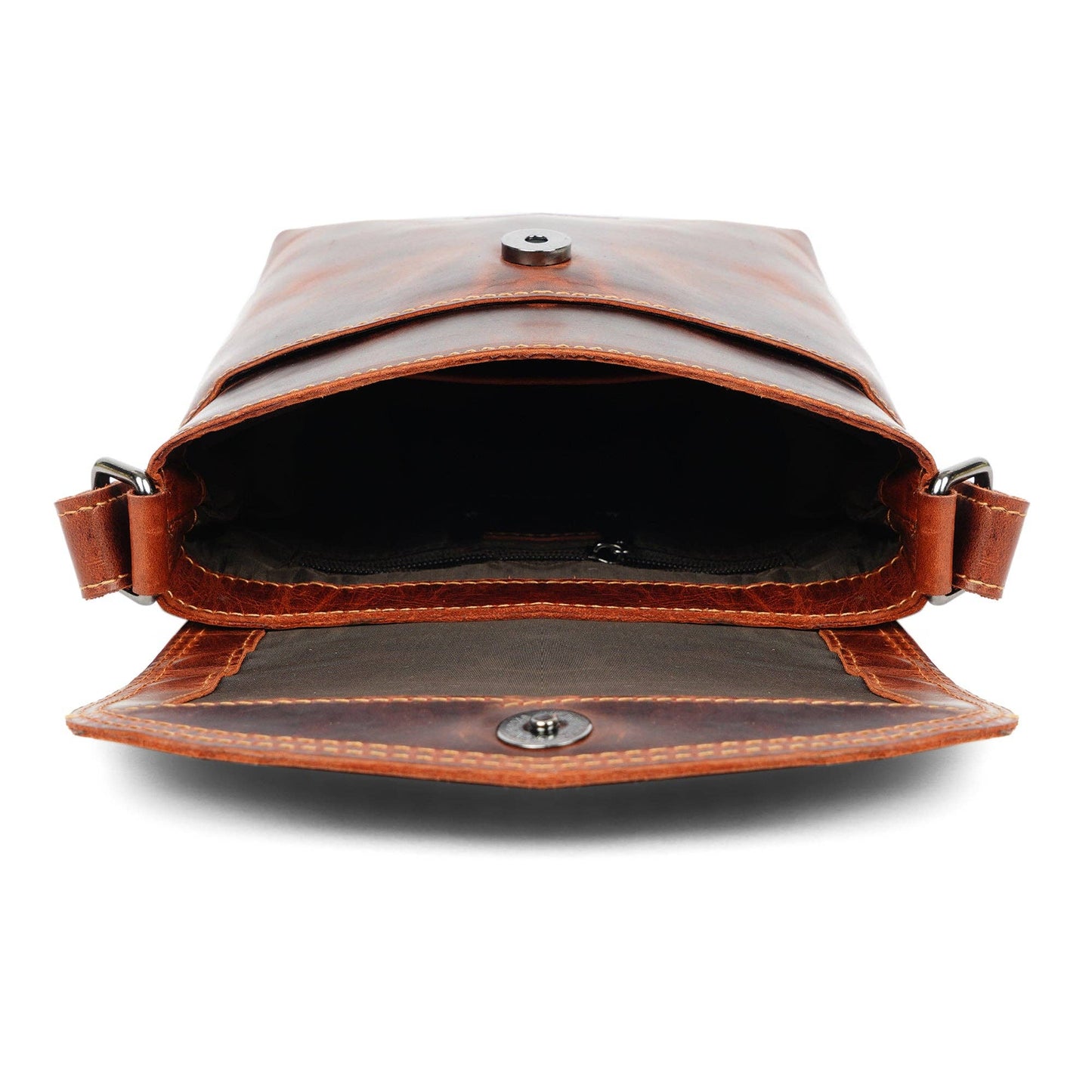 Metro Leather Crossbody Bag in Chestnut