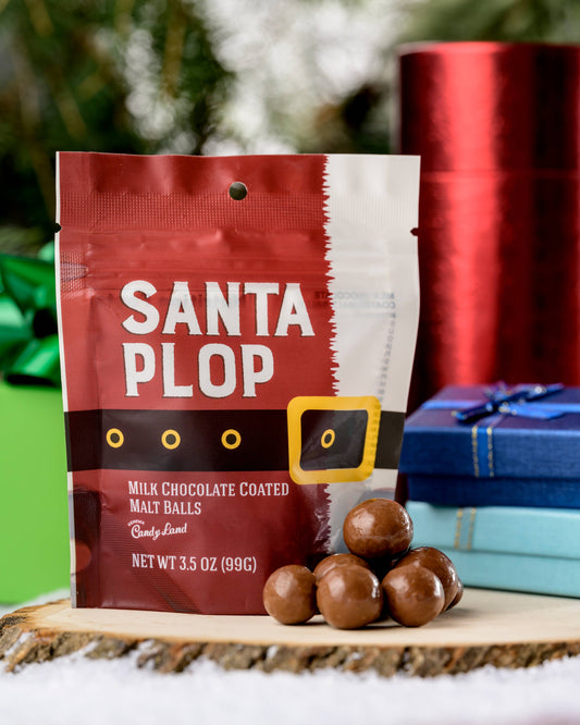 Santa Plop (chocolate covered malt balls)