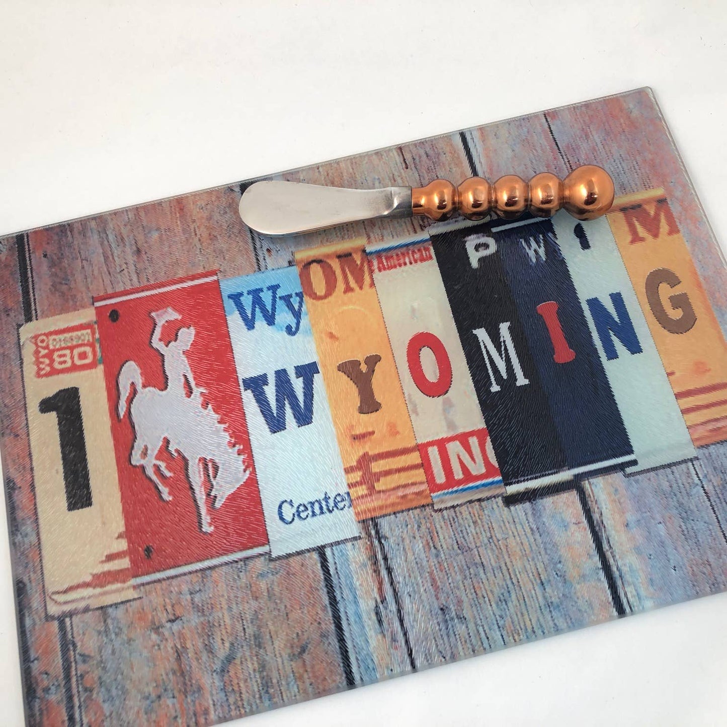 Wyoming License Plate Cutting Board