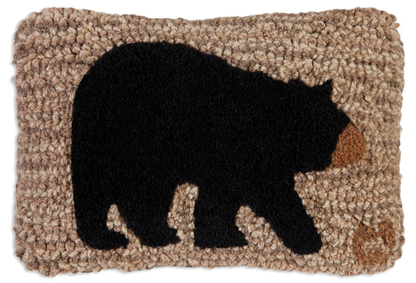 Black Bear On Tweed Pillow