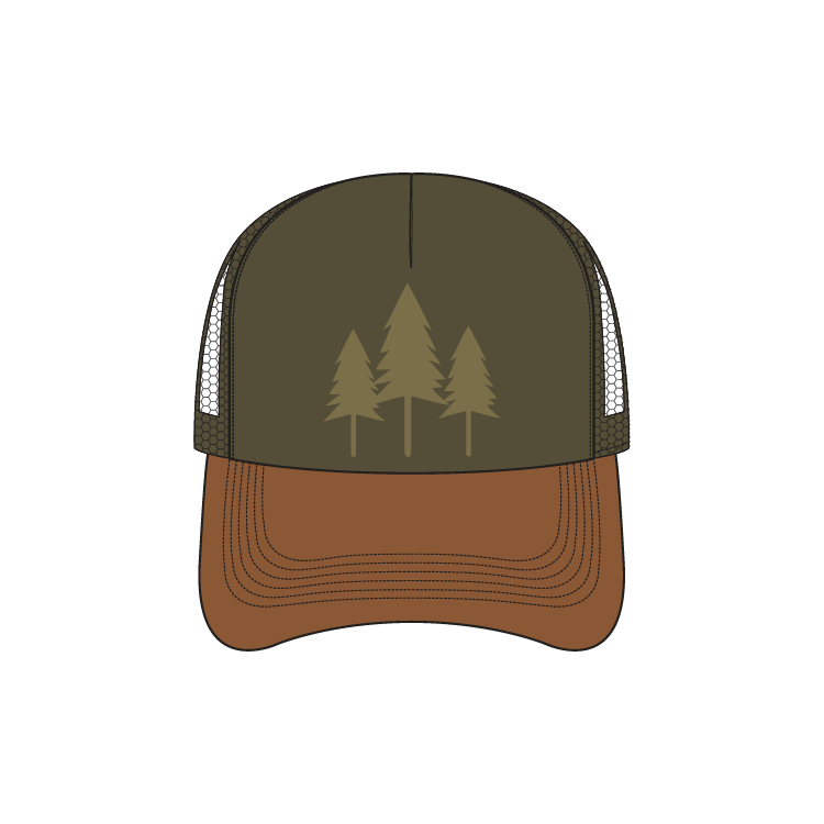 Three Tree Foam Trucker - Green/Brown