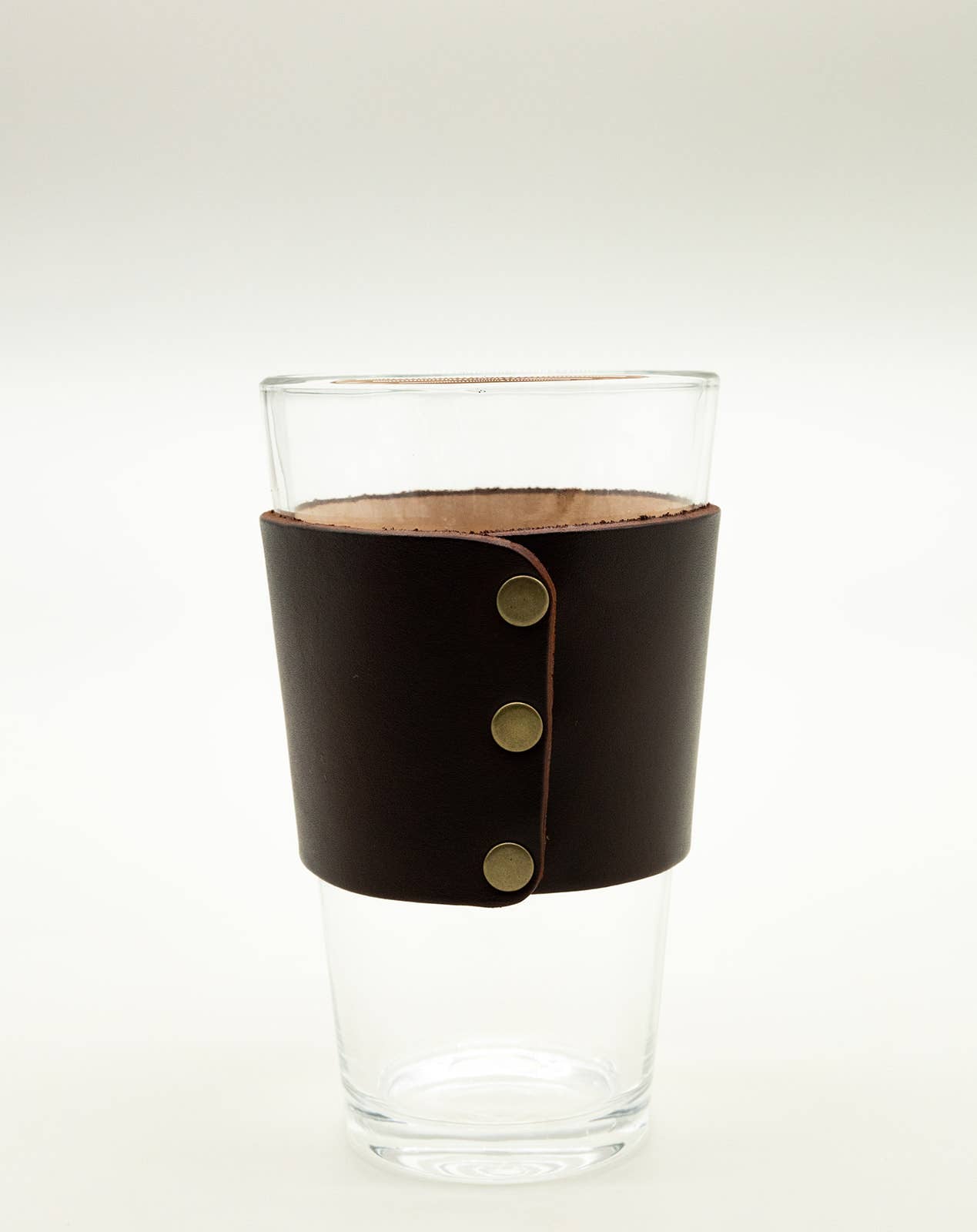Leather Pint Glass - Wyoming State Outline