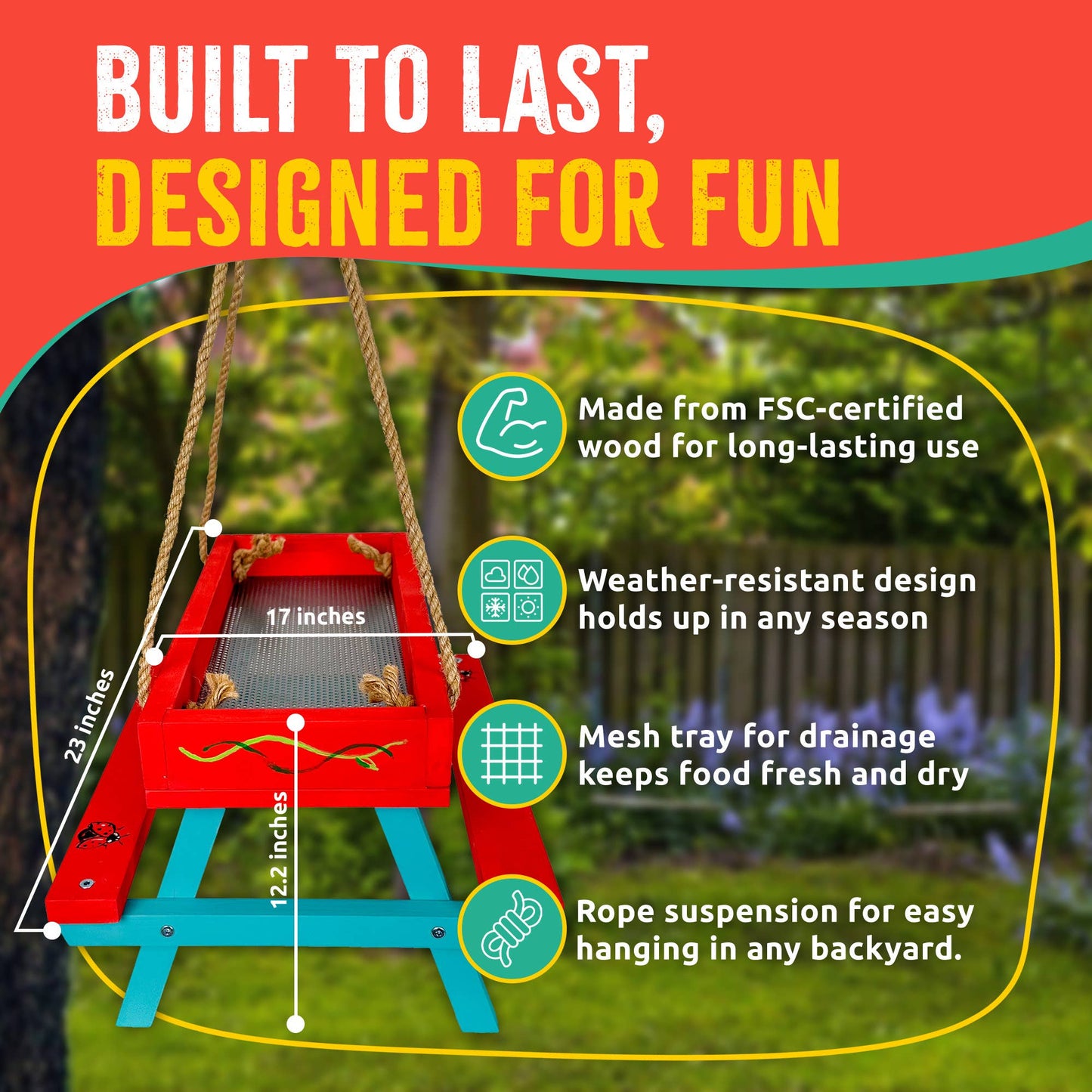 Picnic Table Feeder Kids Woodworking Kit