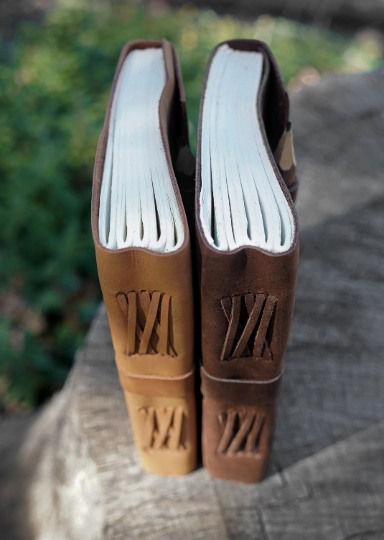 Brown Leather Journal with Wooden Pencil