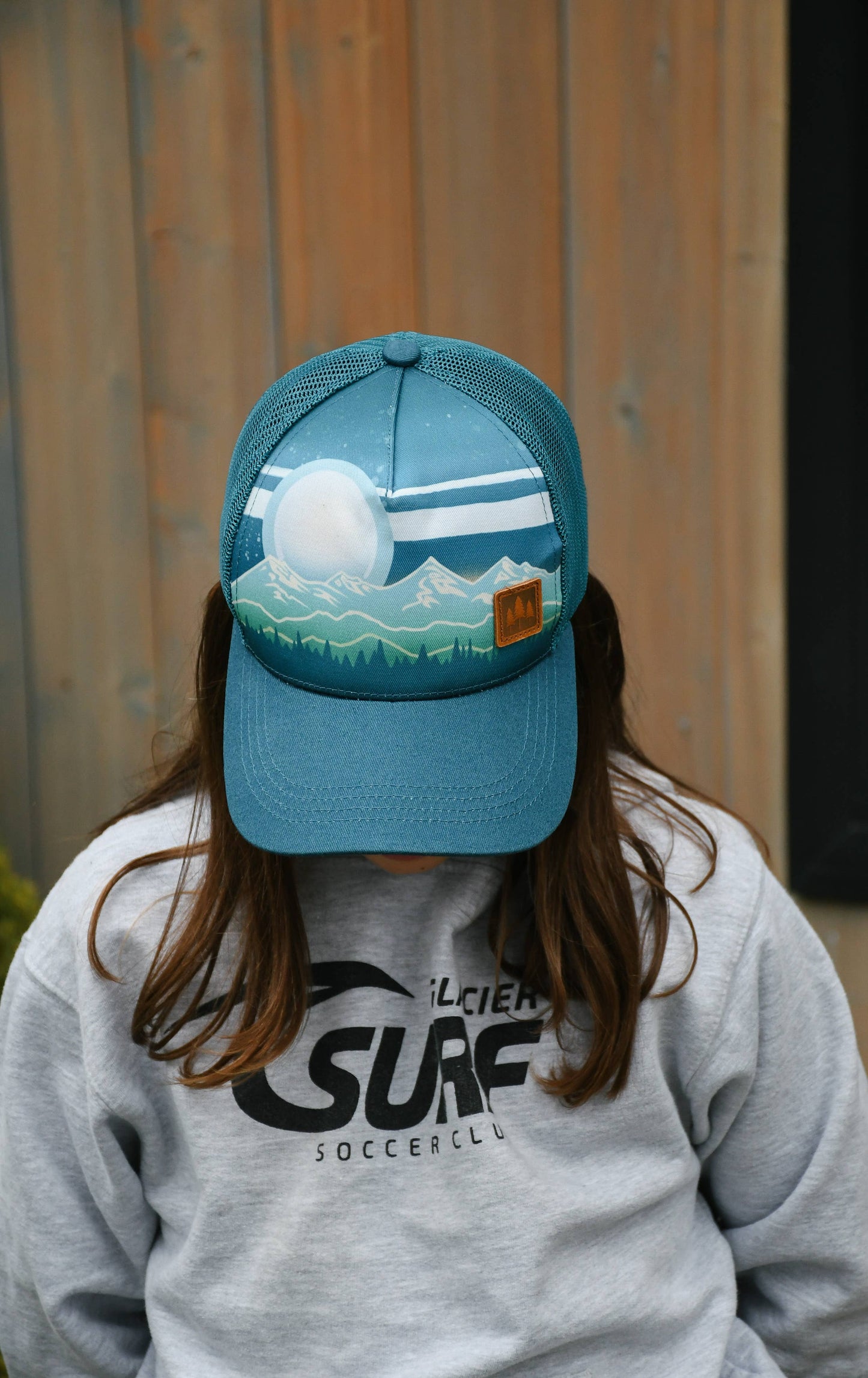 Mountain Stripe Kids Trucker  - Navy