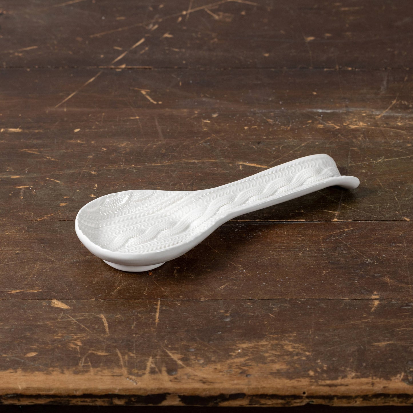 CREAM RIBBED SPOON REST