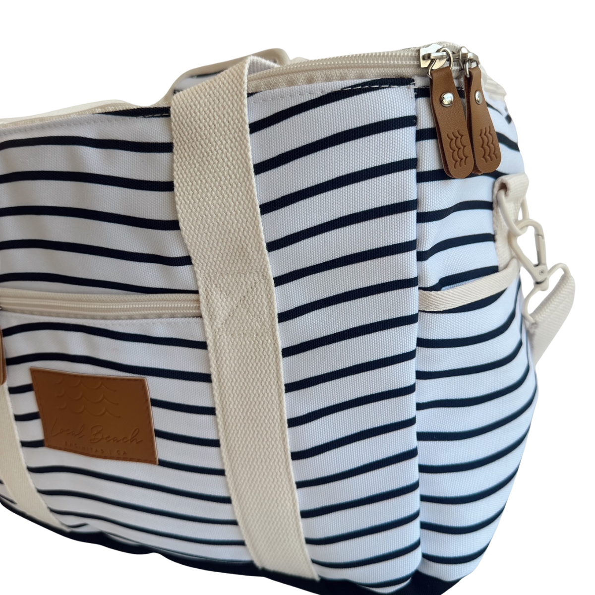 Packable Canvas Black Stripe Cooler Bag