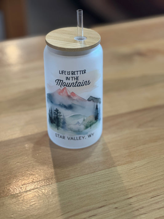 Mountain Life "Star Valley" glass Tumbler