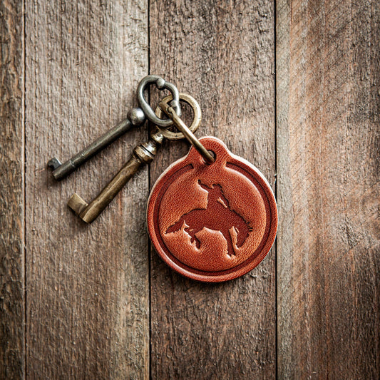 Bronco Leather Keychain