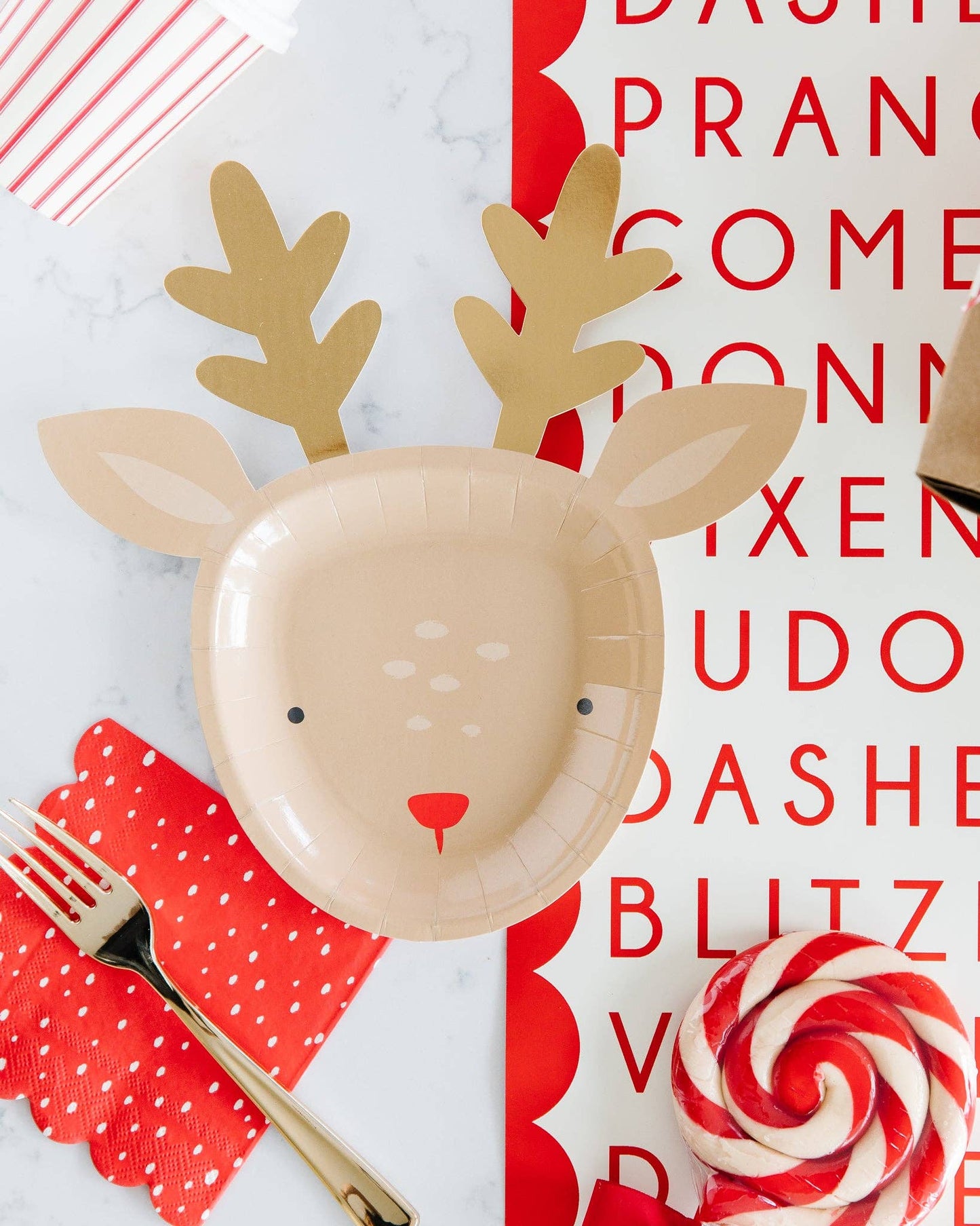 Dear Rudolph Reindeer Party Plate