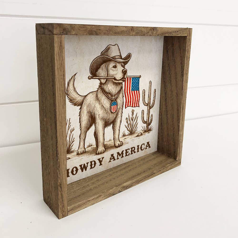 4th of July Howdy America - 4th of July Framed Wall Art