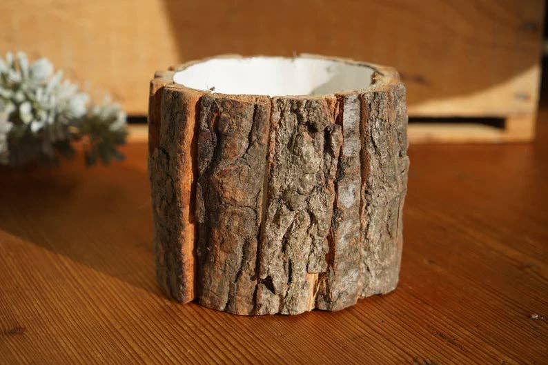 Wood Bark Decorative Candle Votive