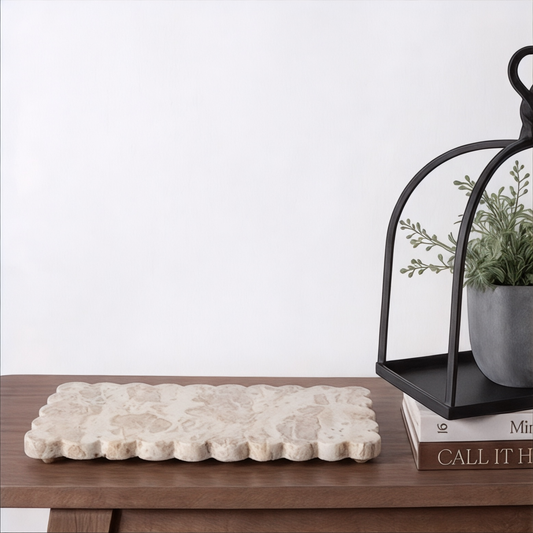 Scalloped Marble Tray