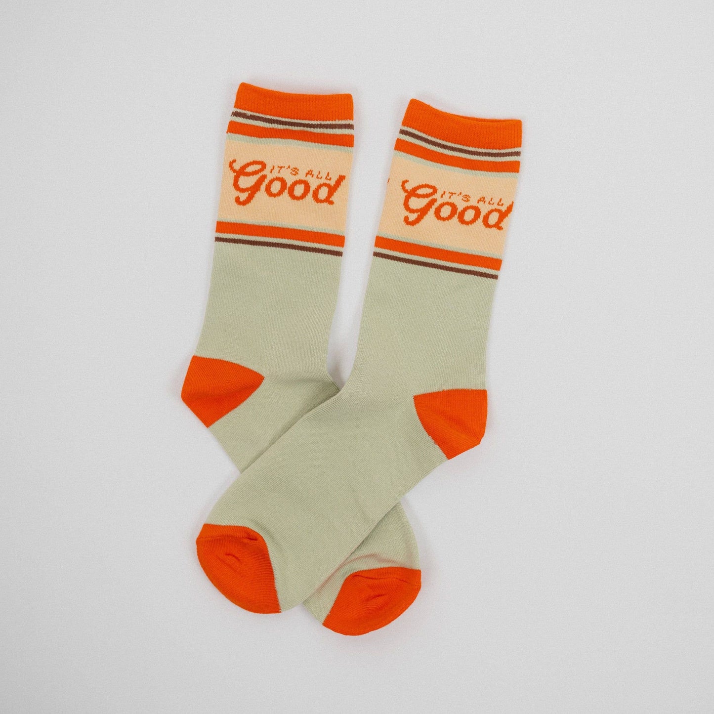 It's All Good Unisex Socks - Sage/Orange