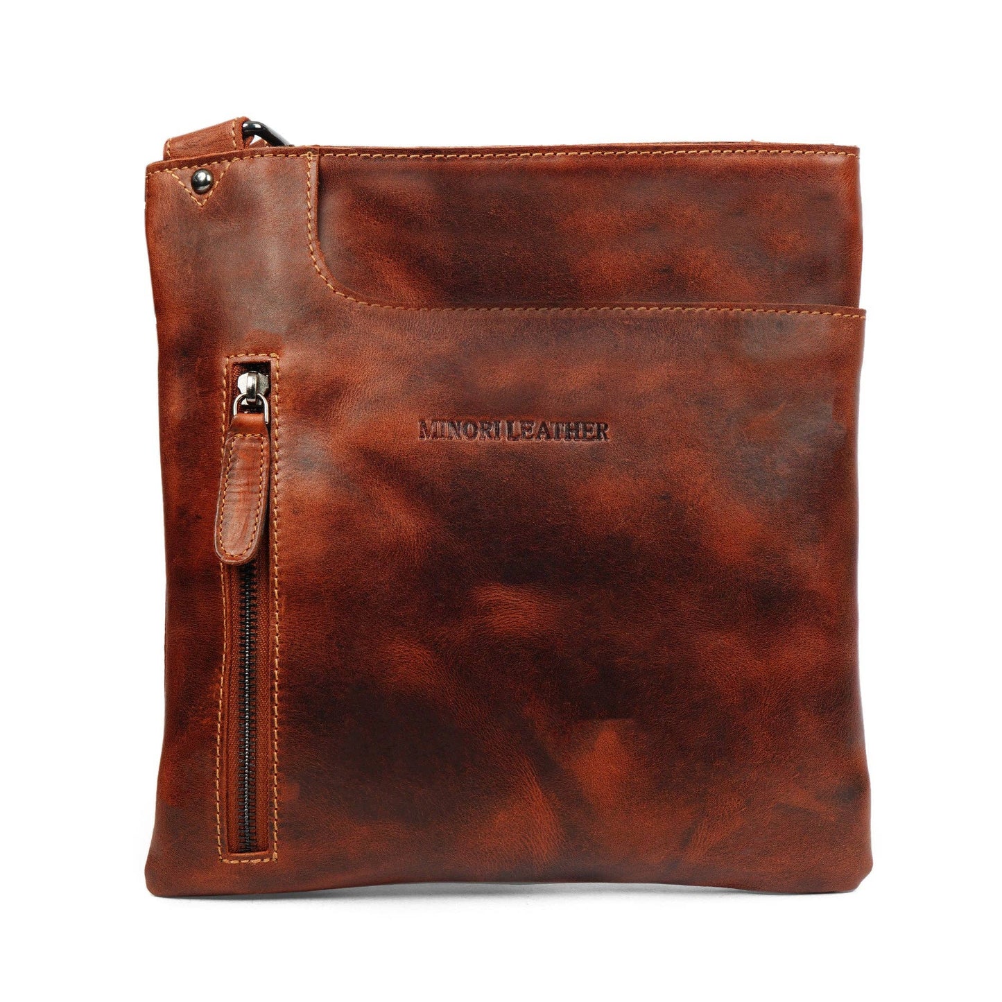 Carter Slim Leather Crossbody Bag in Chestnut