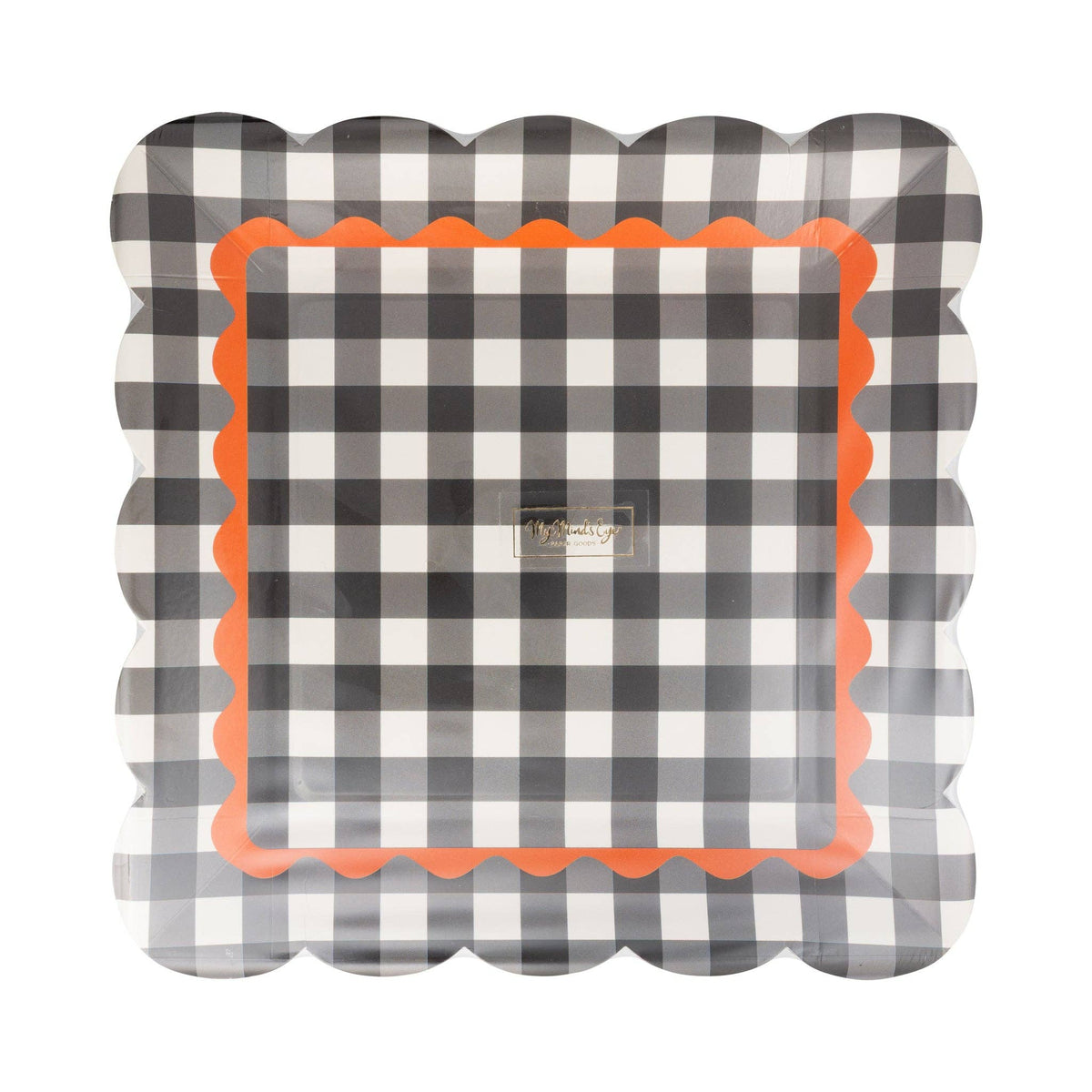 Plaid & Ric Rac Plate 8 ct